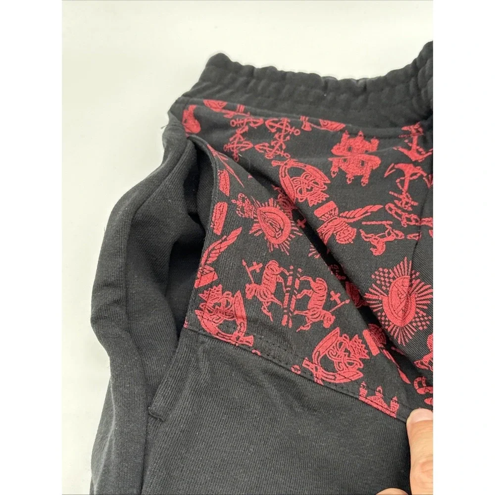 Billionaire Boys Club BBC Black Red All-Over Print Jogger Sweatpants XL NEW